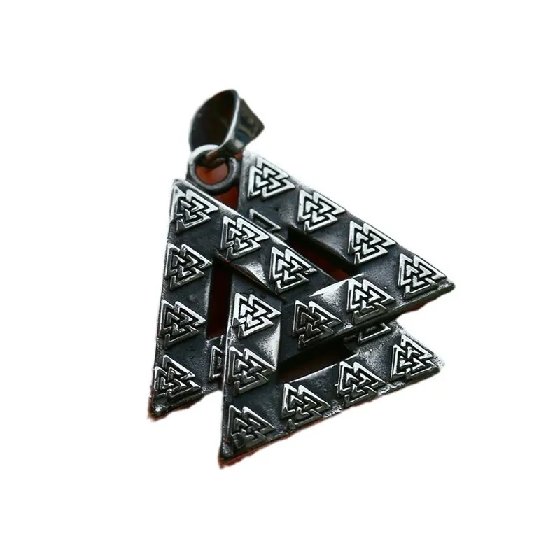 Vintage Viking Stacked Triangle Stainless Steel Necklace Ornament Pendant - Single Pendant