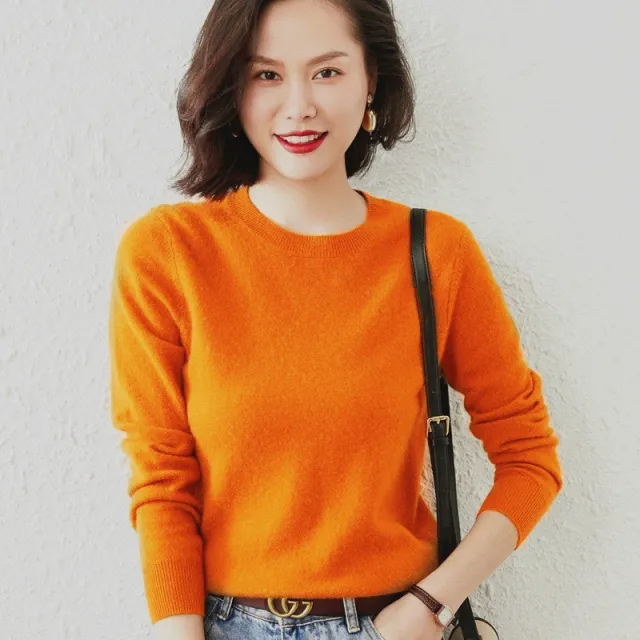 Spring And Autumn New Women's Knitwear Pullover Round Neck Bottoming Shirt Lilac Colour Xl - Shop at LoveMi