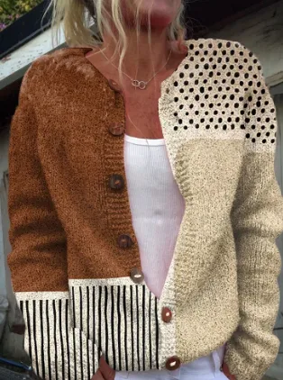 3D Digital Printing Cardigan Knitted Coat Women's Clothing - Dy