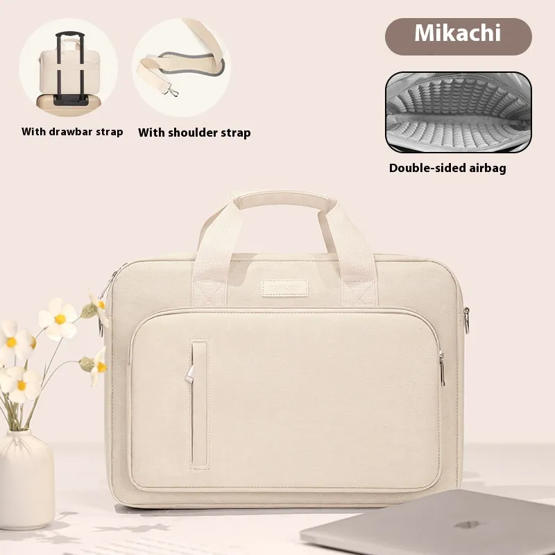 Oxford Cloth Large Capacity Computer Handbag - Khaki