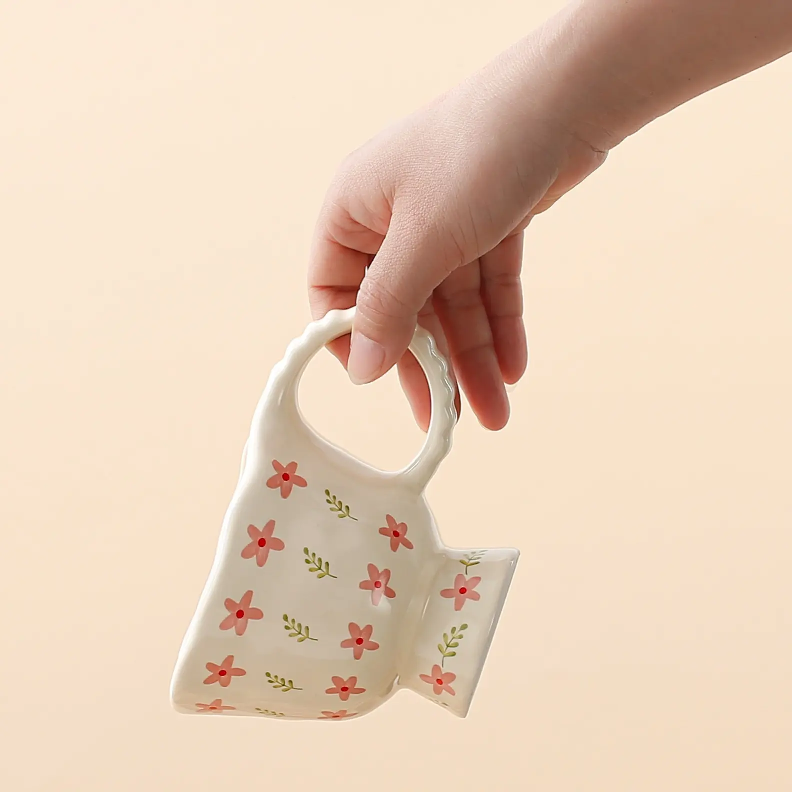 Good-looking Cream Style Light Luxury High-grade Sense Ceramic Cup