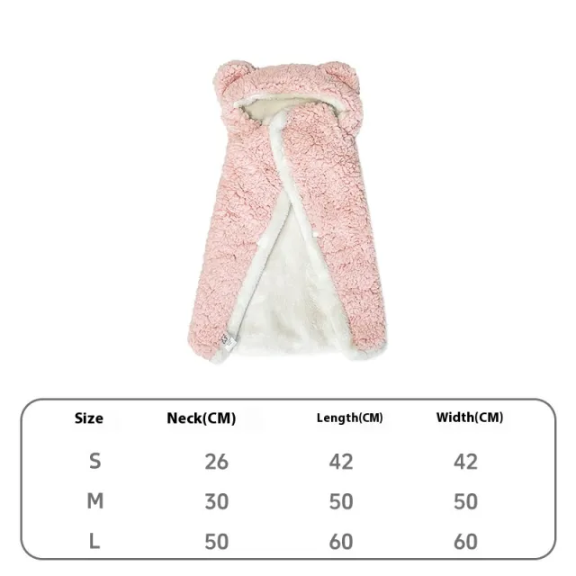New Pet Cloak Cute Cotton Velvet Winter Warm For Cats And Dogs Cute Sleeping Blanket Pink - Shop at LoveMi