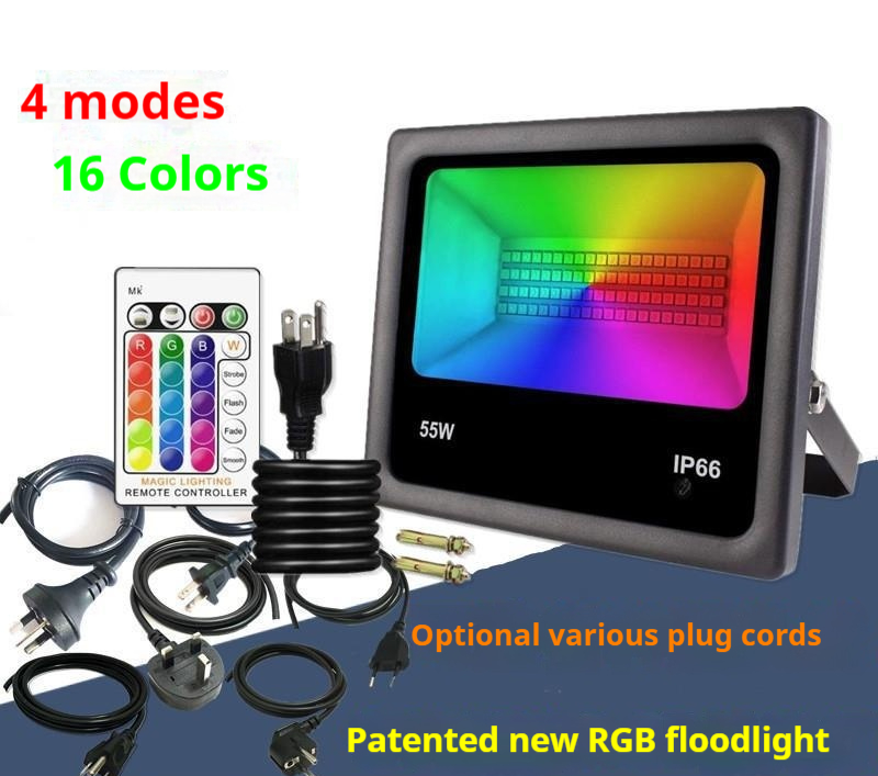 Colorful Remote Control Color Changing Flood Light Floodlight Outdoor Color Projection Light
