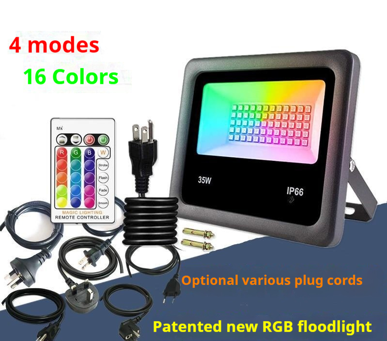 Colorful Remote Control Color Changing Flood Light Floodlight Outdoor Color Projection Light