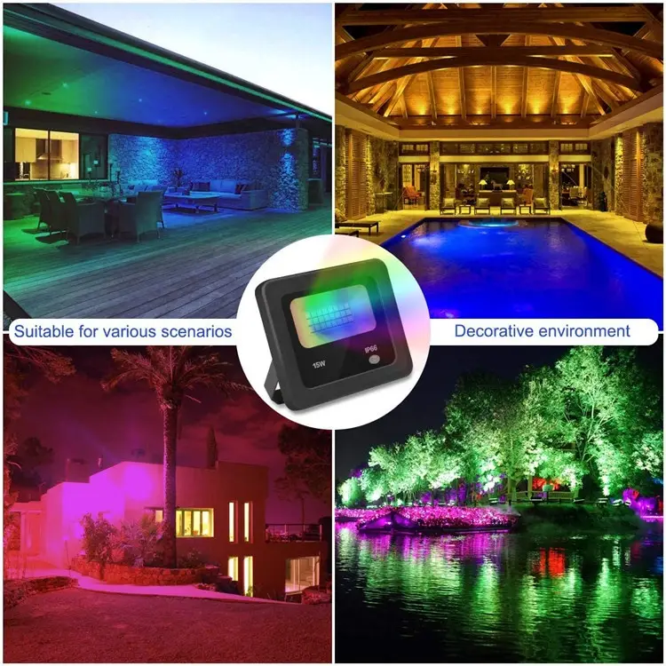 Colorful Remote Control Color Changing Flood Light Floodlight Outdoor Color Projection Light
