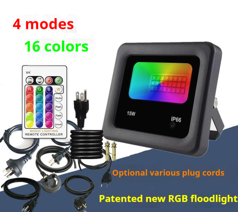Colorful Remote Control Color Changing Flood Light Floodlight Outdoor Color Projection Light - Image 4