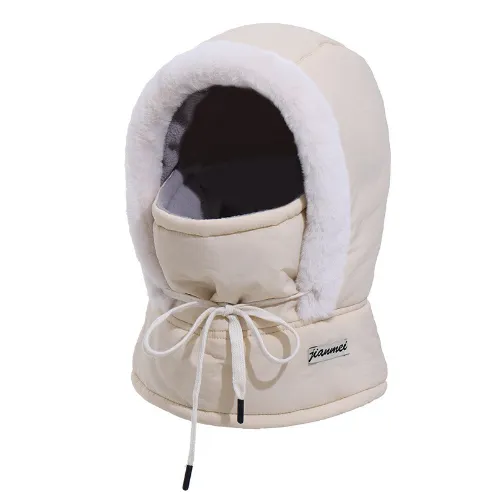 Winter Lei Feng Hat Men's And Women's Big Head Circumference Fleece lined Warm Beige - Shop at LoveMi