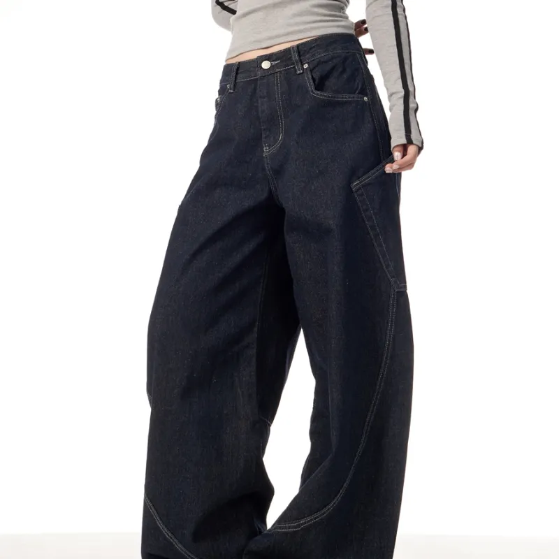 American Retro Large Pocket Machete Jeans - Black