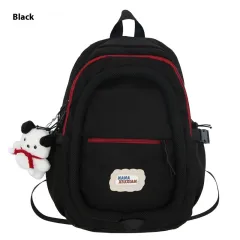 College Female Large-capacity Backpack - Black - View 1