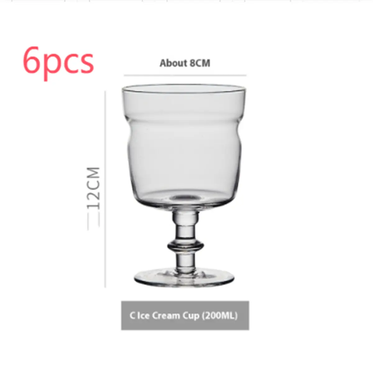 Good-looking Vertical Striped High-leg Handmade Crystal Glass