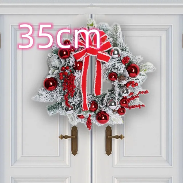 New Flocking Wreath Outdoor Decoration Door Hanging Christmas Wreath Rattan - Shop at LoveMi