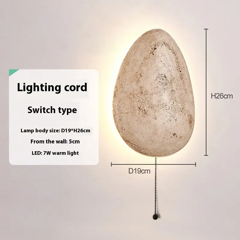 Nordic Creative Wall Lamp Pebble Living Room Bedroom Bedside Lamp