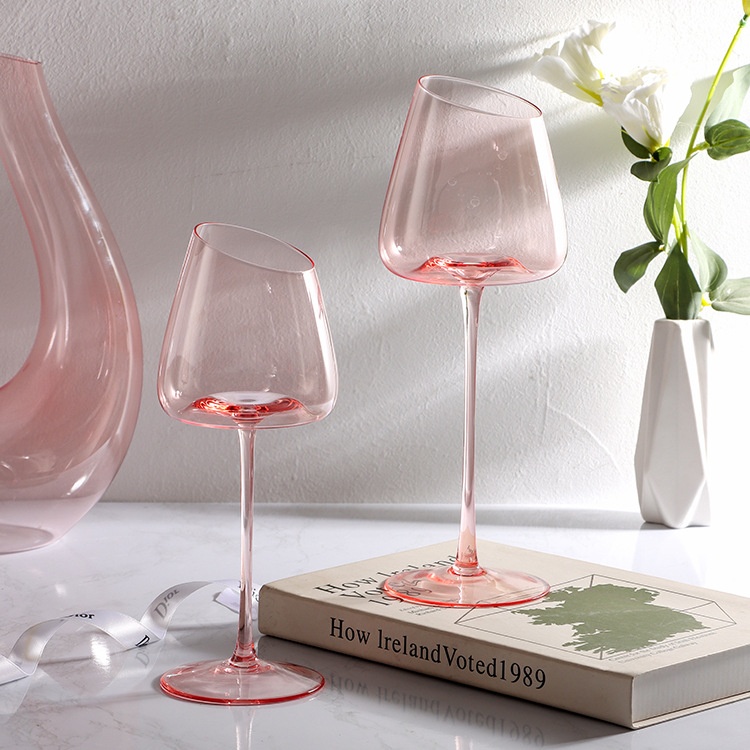 Flamingo French Oblique Concave High Foot Glass Crystal Glasses
