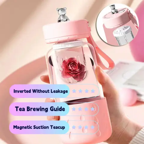 Tea Water Separation Magnetic Glass Cup Sealed Without Leakage