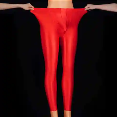Shiny Sexy Men's Leggings Slim Fit Free Plus Size