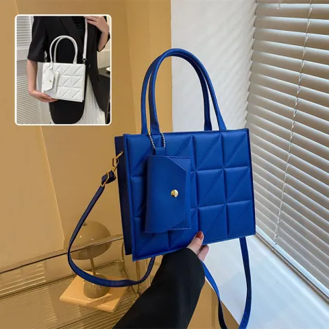 Fashion Plaid Shoulder with Small Wallet Simple Elegant Portable