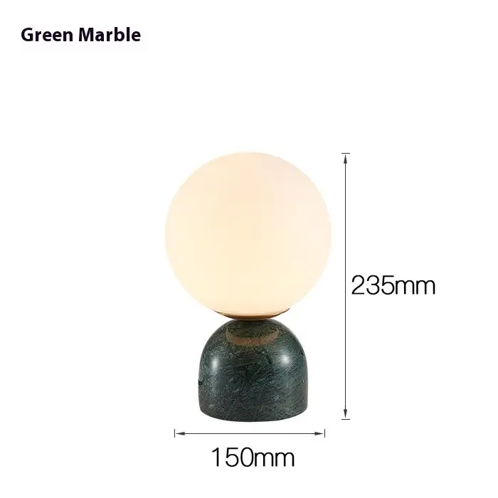Marble Living Room Bedroom Bedside Study Glass Lamp
