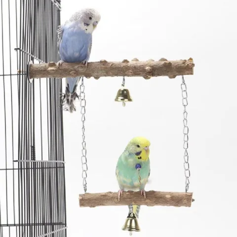 Parrot Solid Wood Stand Rod Swing Grinding Claw Toy