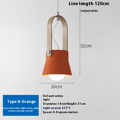 Dining-room Lamp Single-head Modern Minimalist Creative – B Orange, Warm Light