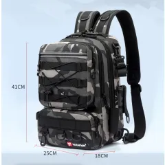 Waterproof Multifunctional Fishing Outdoor Equipment Fishing Bag - Gray - View 1