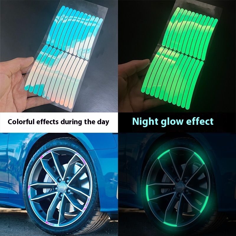 Warning Stickers Rainbow Luminous Decorative Car Sticker Supplies - Image 2