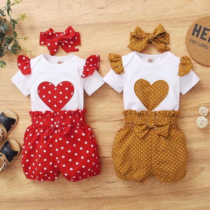 Children's Love Short Sleeves And Dots Headscarf