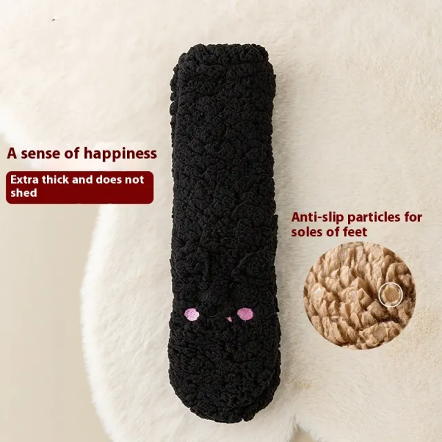 Winter Floor Socks Velvet Thicken Warm Coral Velvet Cute Socks Japanese style Home Footwear Non slip Socks New Year Gifts Winter Gadgets No 1 Color - Shop at LoveMi