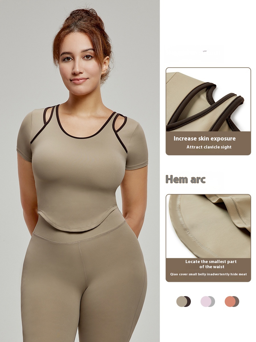 Fashion Yoga Sports T-shirt Short Sleeve Women