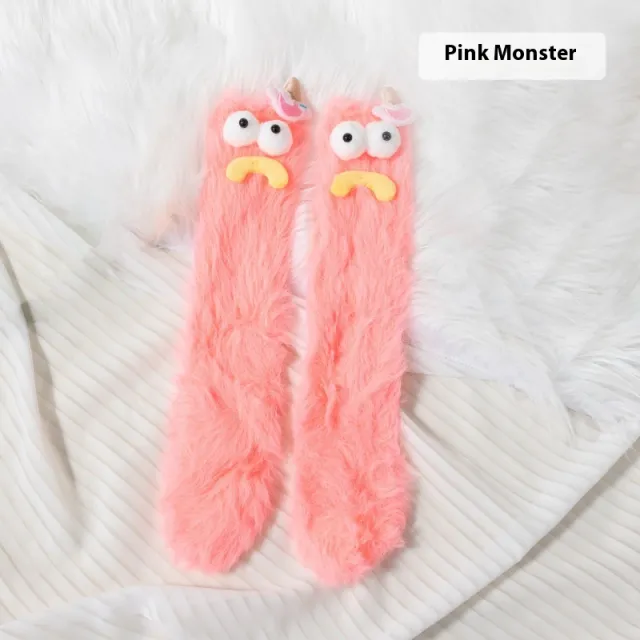 Plush Funny Floor Thick Thermal Middle Tube Socks Pink - Shop at LoveMi