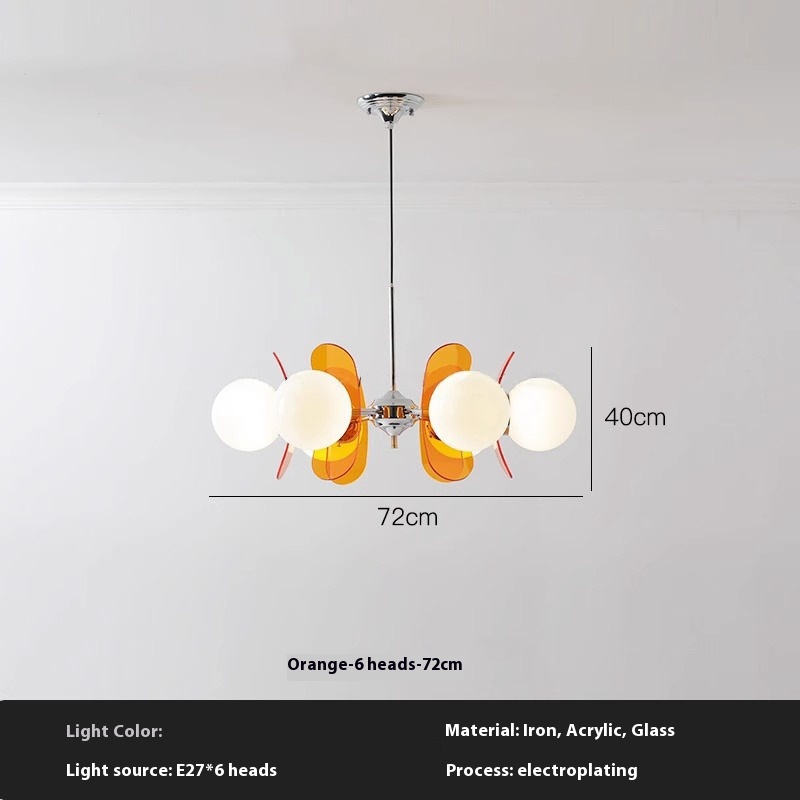 Retro Dining Room Chandelier Living Room Bedroom Eye Protection Chandelier - Image 5