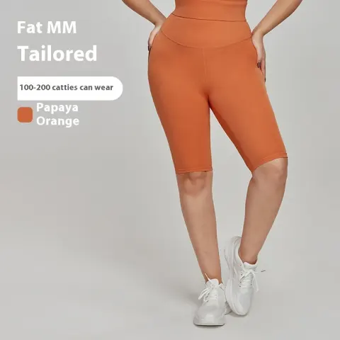 Nylon Plus Size Sports Shorts High Waist