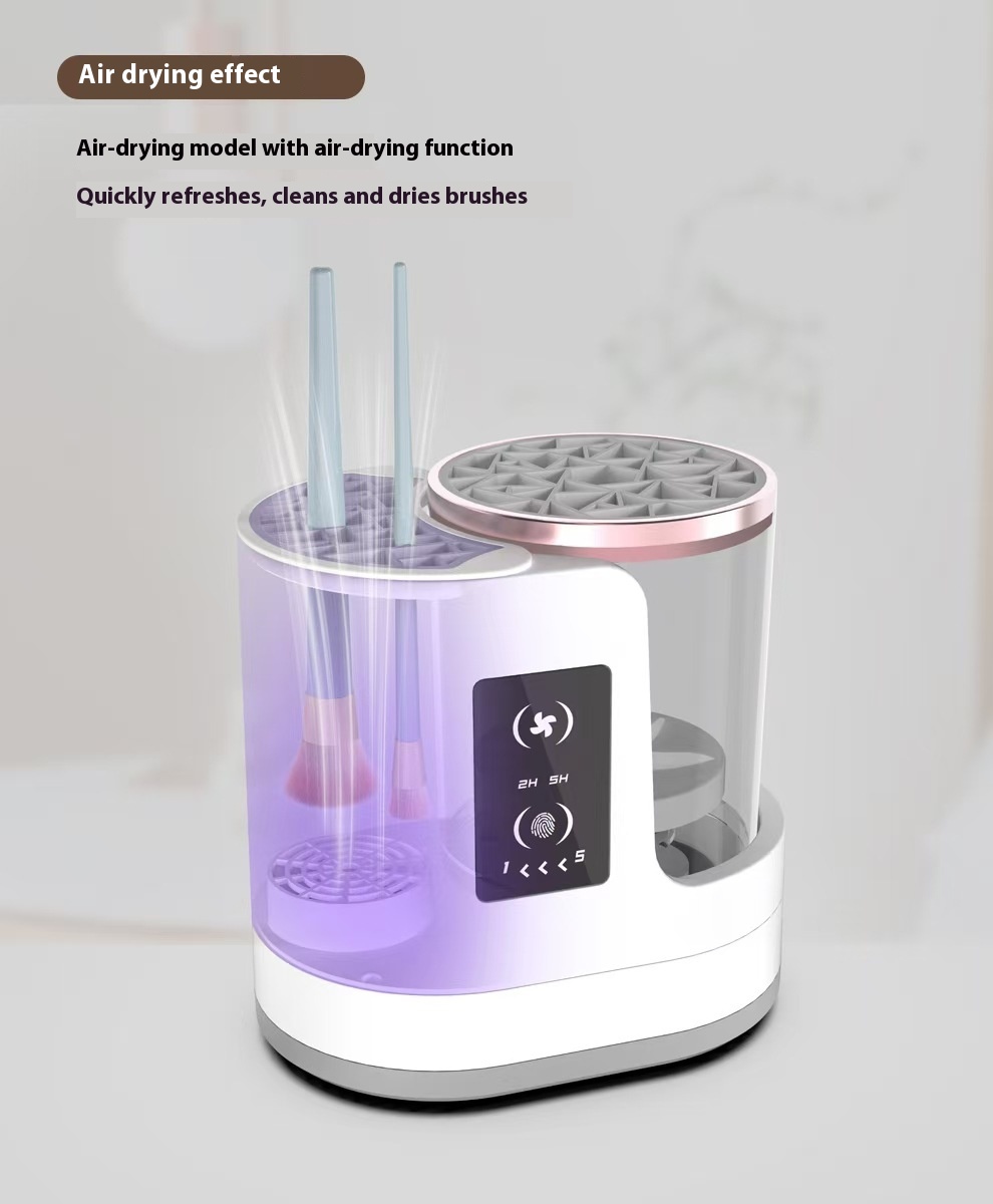 Air dryer effect of electric makeup brush cleaner machine