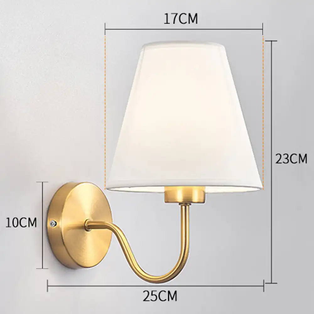 Fabric Bedroom Bedside Wall Lamp Modern Hotel Room Corridor Light