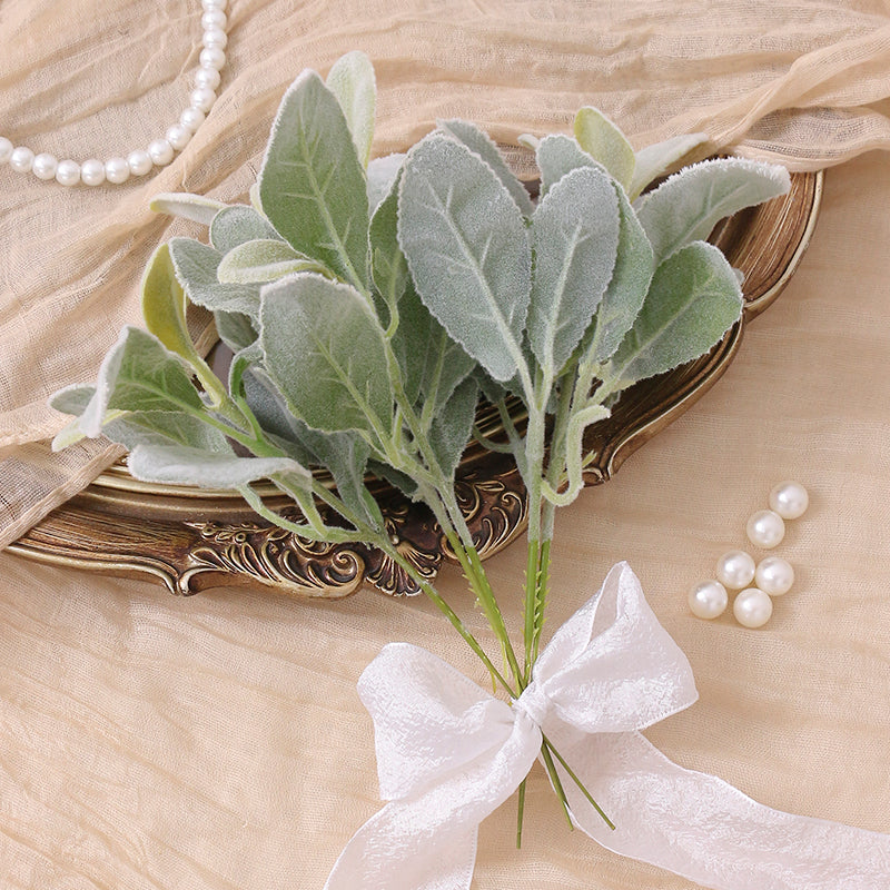Single Flocking Sheep Ear Leaf Table Garland Decoration