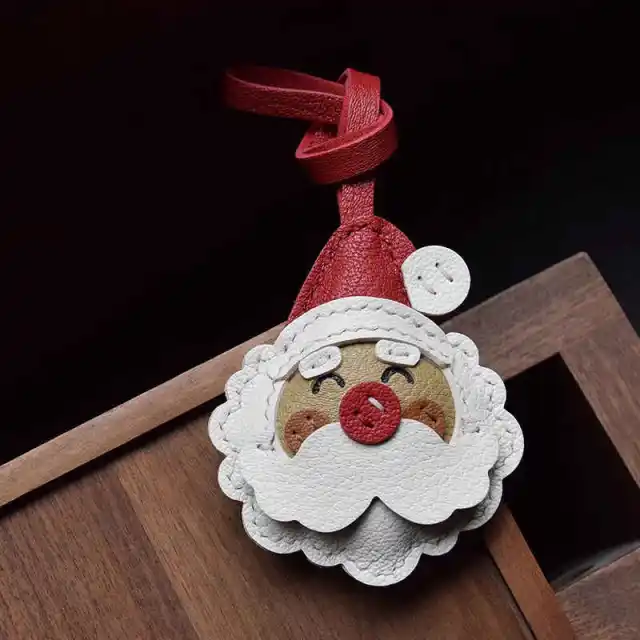 Sheepskin Christmas Gift Santa Claus Handmade Car Key Case Santa Claus - Shop at LoveMi