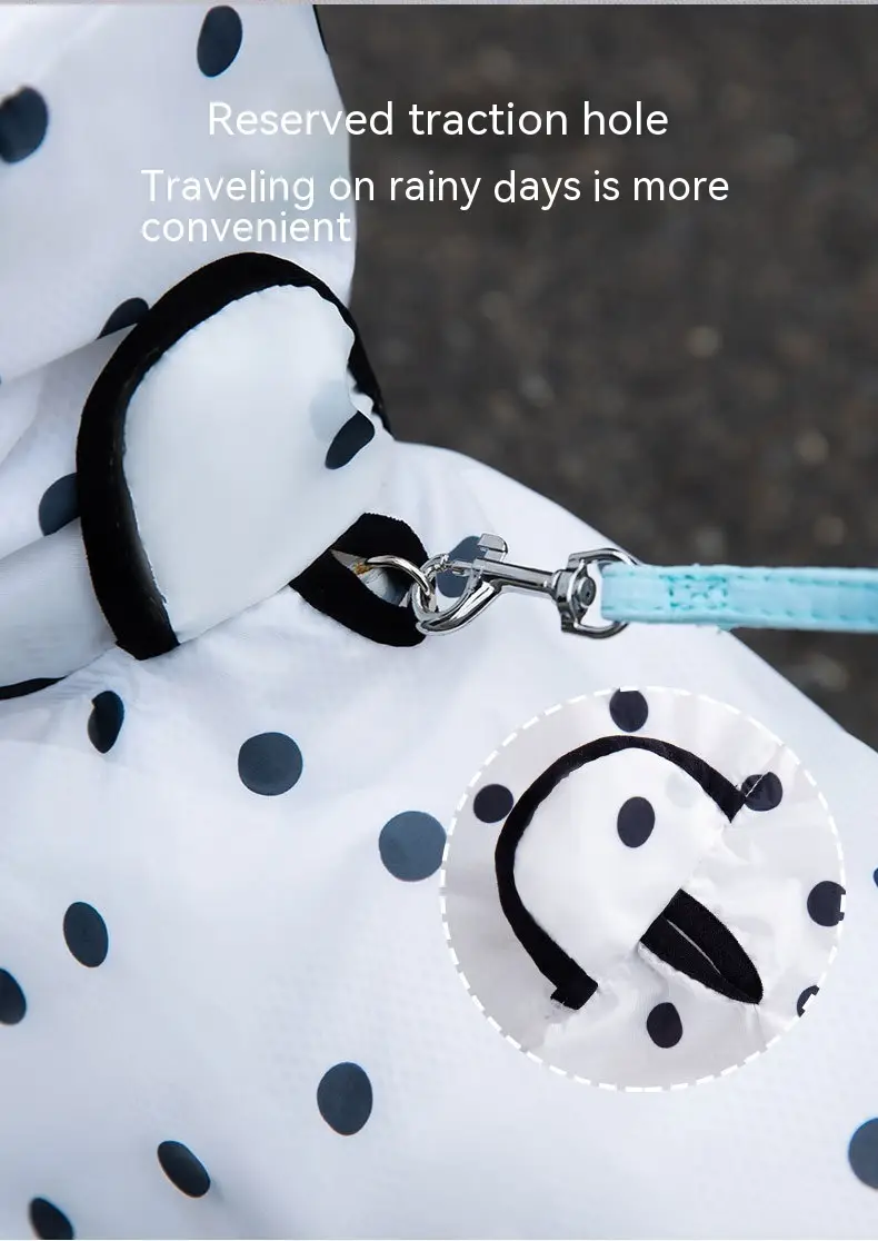 Summer Full Printed Polka Dot Bear Dog Poncho