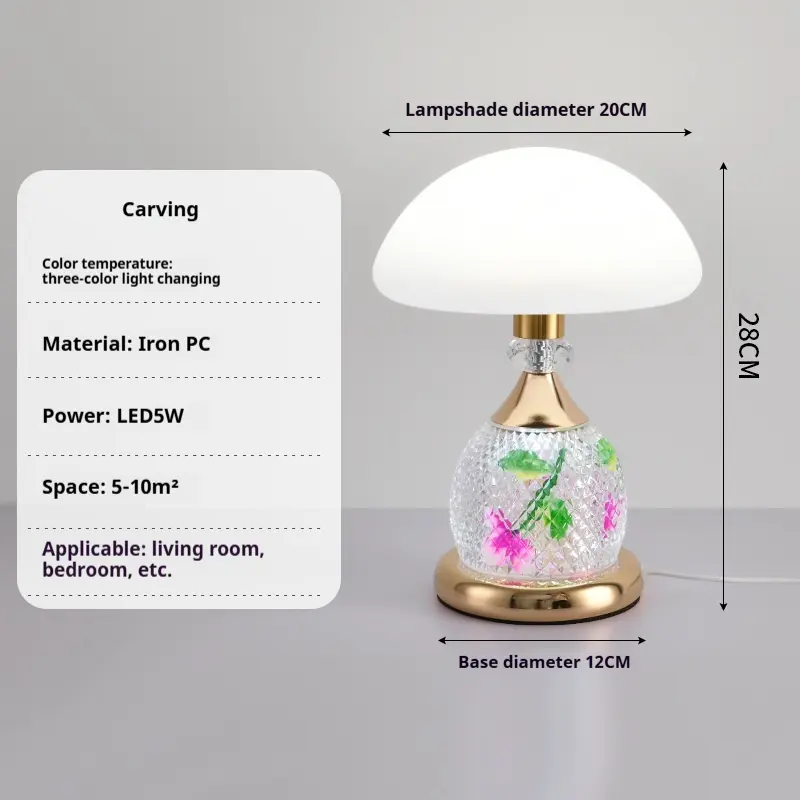 Light Luxury Mushroom Fashion Night Light Bedroom Bedside Lamp