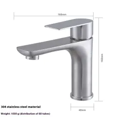 Stainless Steel Faucet Hot And Cold Basin Faucet Bathroom Hand Washing Washbasin - White - View 1