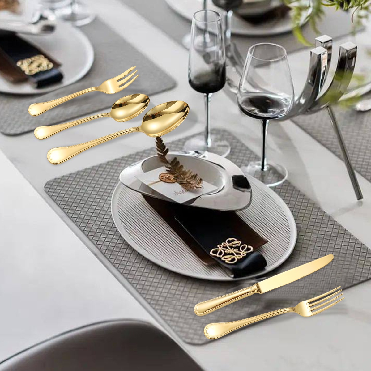 304 High-end Thickened Hotel Western Tableware Steak Knife, Fork And Spoon 5 Pieces Suit
