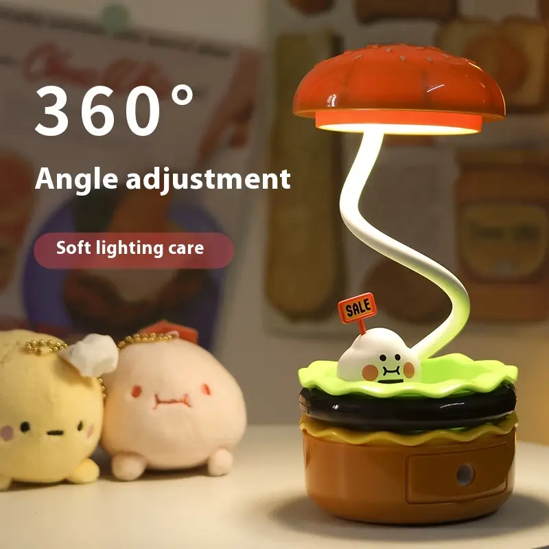Creative Hamburger Small Night Lamp LED Charging Bedside