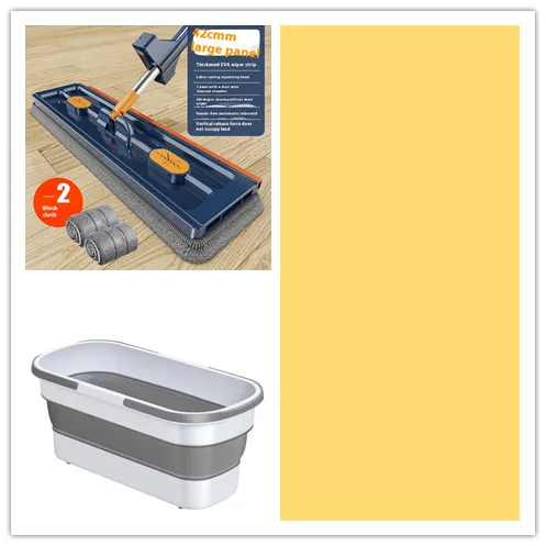 New Style Large Flat Mop 360 Rotating Mop Suitable Various Types Flooring Strong Water Absorption For Home Cleaning Floors