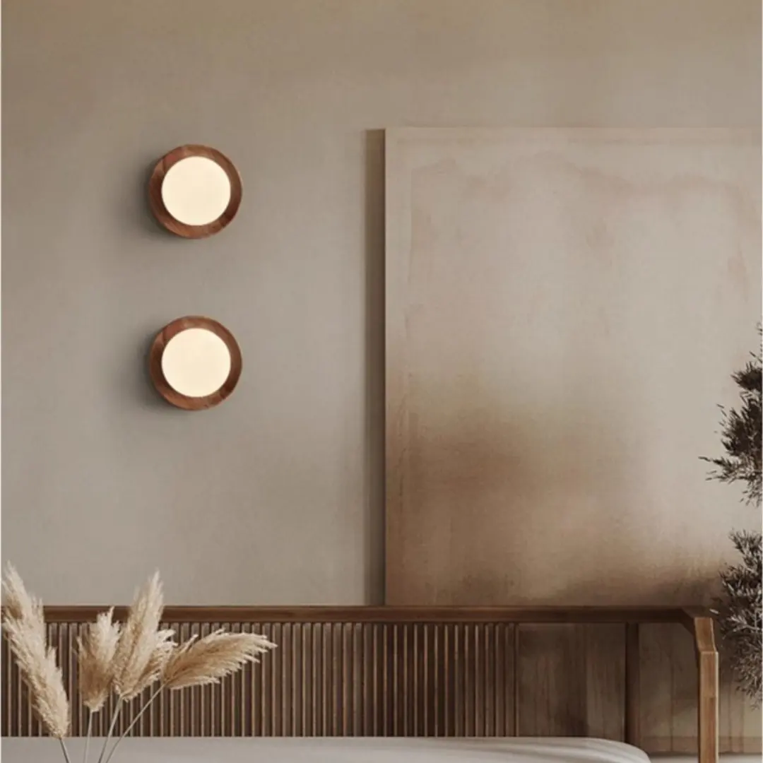 Cream Style Tangyuan Bedroom Log Bedside Wall