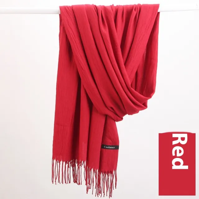 Pure Color Warm Keeping Scarf All match Cashmere Shawl Purplish Red - Shop at LoveMi