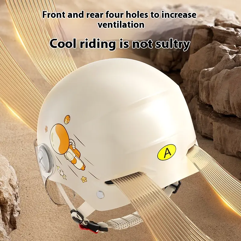 Men's And Women's Electric Motorcycle Safety Helmet Summer Half Helmet