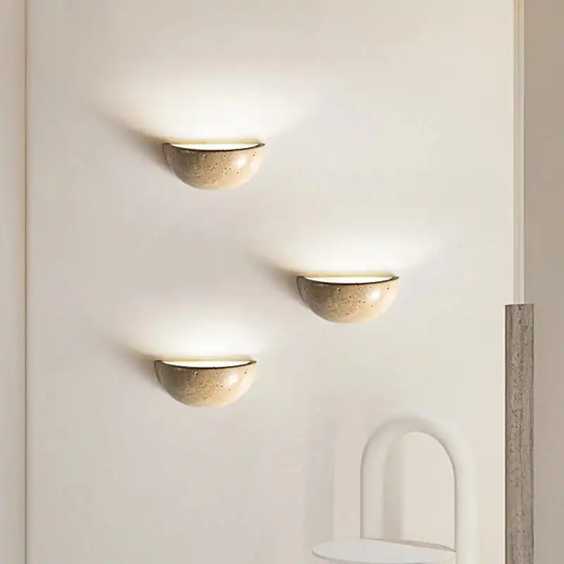 Retro Yellow Cave Stone Bedroom Bedside Lamp