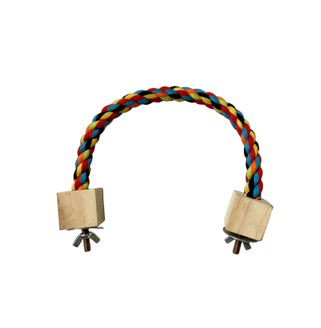 Parrot Climbing Rope Toy Bird Swing Rings Dark Floral Color - Shop at LoveMi