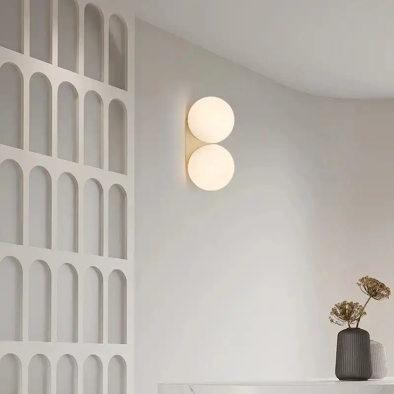 Bedroom Bedside Lamp Simple Glass Ball Wall Lamp