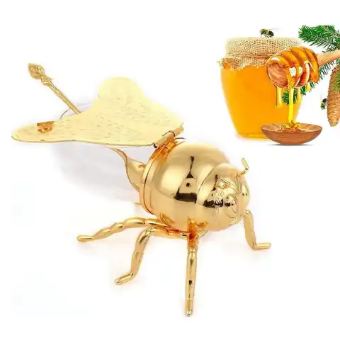 Bee Shaped Honey Jar with Spoon Versatile Novelty Container