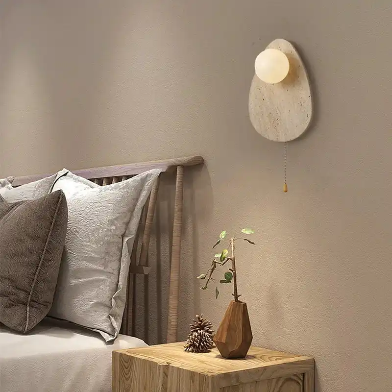 Yellow Cave Stone Bedroom Bedside Background LED Wall Lamp