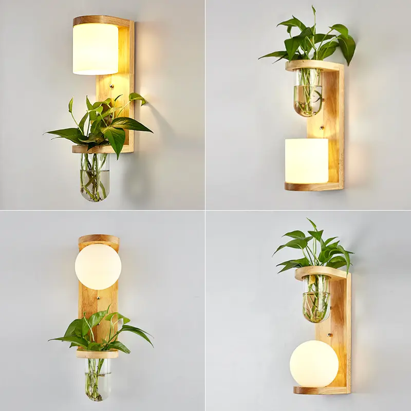 Simple Wooden Wall Lamp Bedroom Bedside